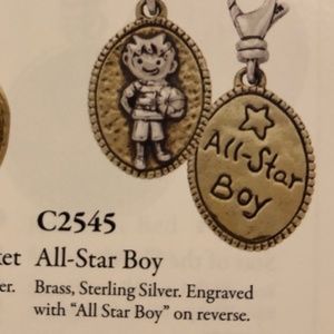Silpada Double Sided All-Star Boy Charm